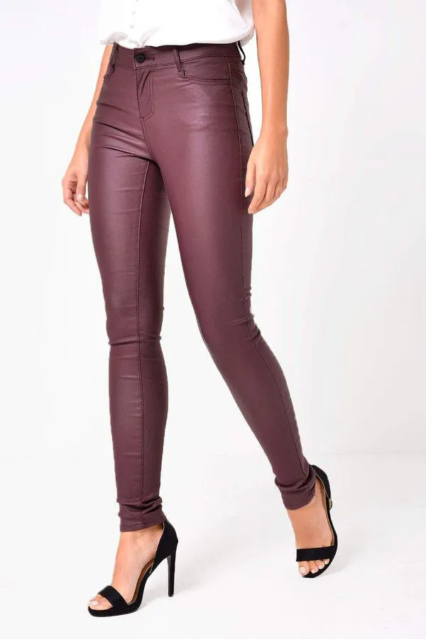 Leather Look Skinny Jeans