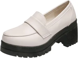 Loafers for Women Harajuku Style Platform Loafers for High School Girls Trendy Heeled Shoes for Women