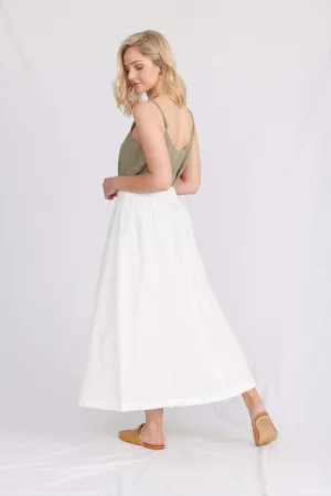 Lulu Organic Linen || Portofino Linen Skirt - White