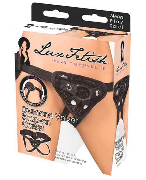 Lux Fetish Diamond Velvet Strap-on Corset