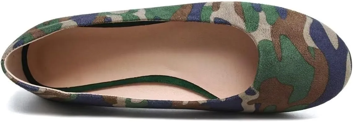 LUXINYU Women Candy Color Comfortable Round Toe Slip on Suede Ballet Flats Low Heel Office Shoes Casual Shoes