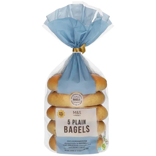 M&S Food 5 Plain Bagels 425g