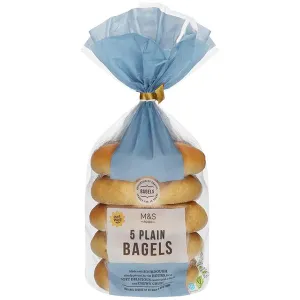 M&S Food 5 Plain Bagels 425g