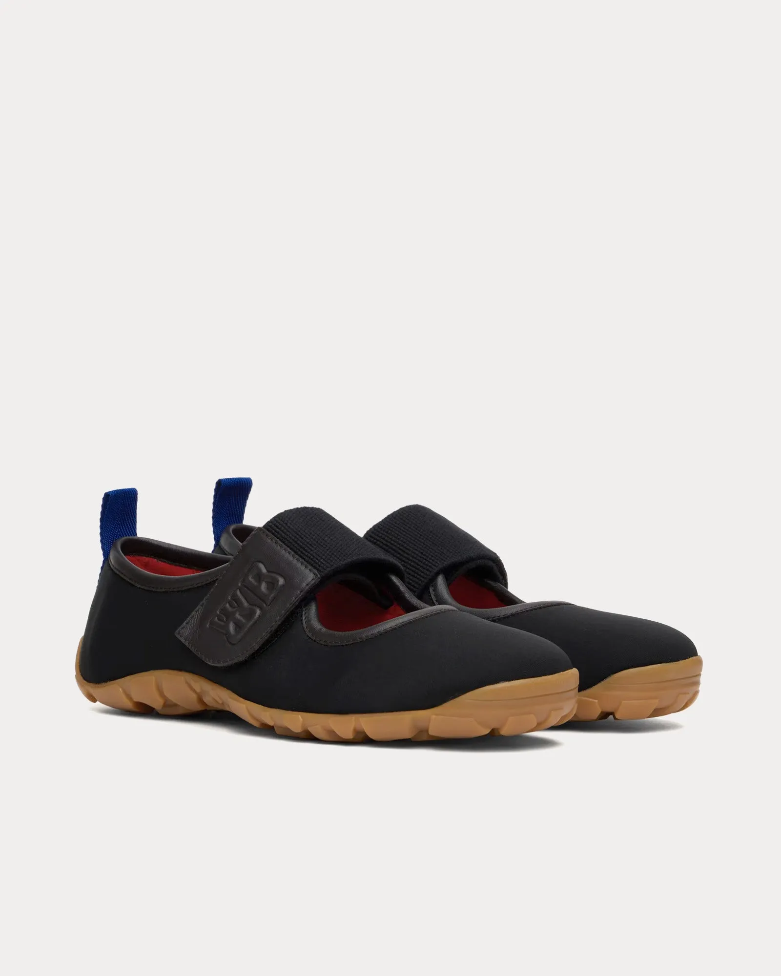 Mary-Jane Flat Black Slip On Sneakers
