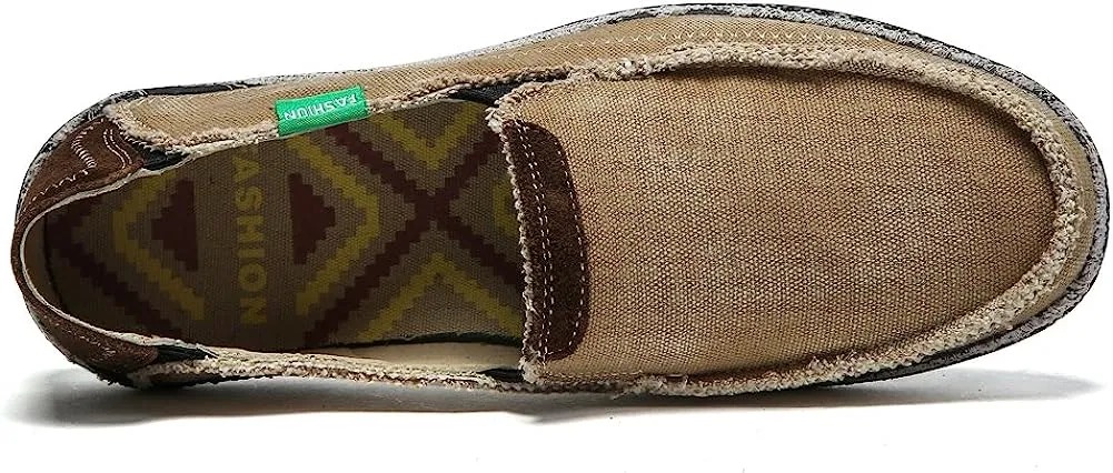 Men's Beige Distressed Style Canvas Casual Shoes