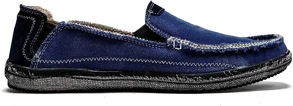 Men's Blue Distressed Style Canvas Casual Shoes