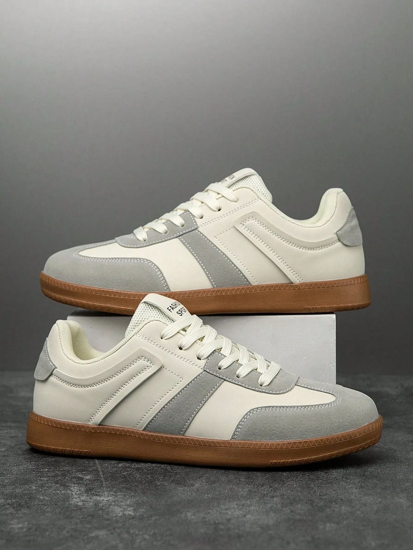 Men's Comfortable Solid Black Durable Versatile Casual Trainers, Vintage Leather Splicing Couple Non-Slip Sports Shoes