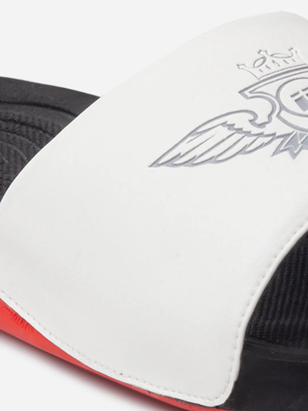 Men's White/Red Active Graphic Printed Slider (IX5018)