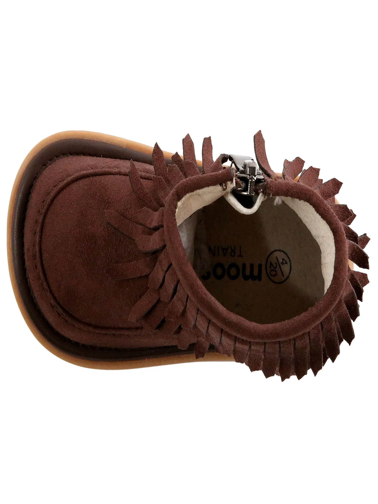 Mooshu Trainers Girls Chocolate Suede Squeaky Piper Fringe Boots 3-4 Baby
