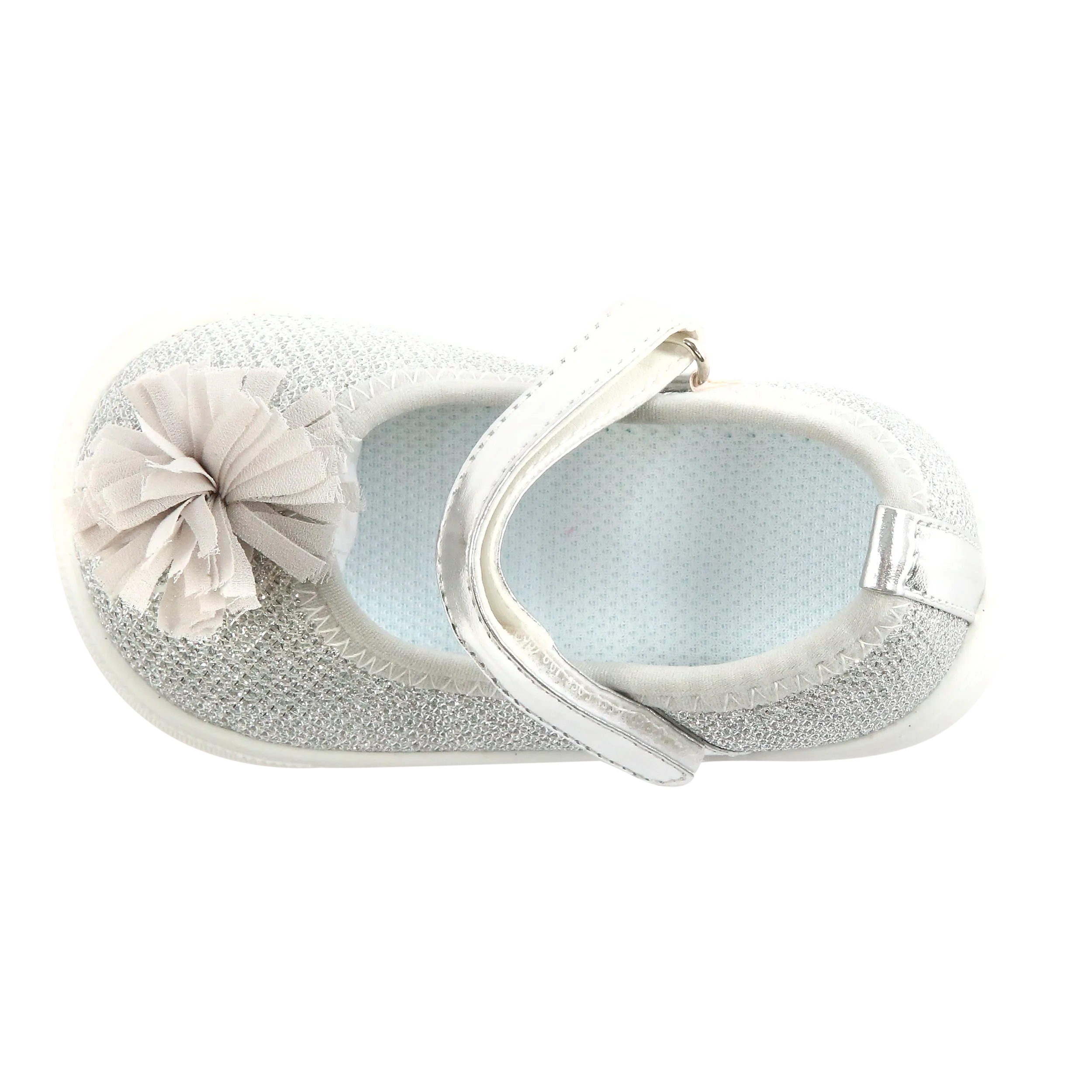 Mooshu Trainers Girls Silver Freeman Squeaky Mary Jane Shoes 3 Baby-9 Toddler