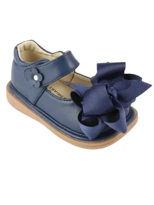 Mooshu Trainers Little Girls Navy Bow Squeaky Mary Jane Shoes 5-9