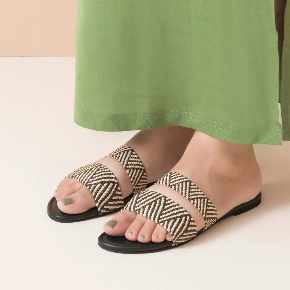 Neutral Twin Strap Flats