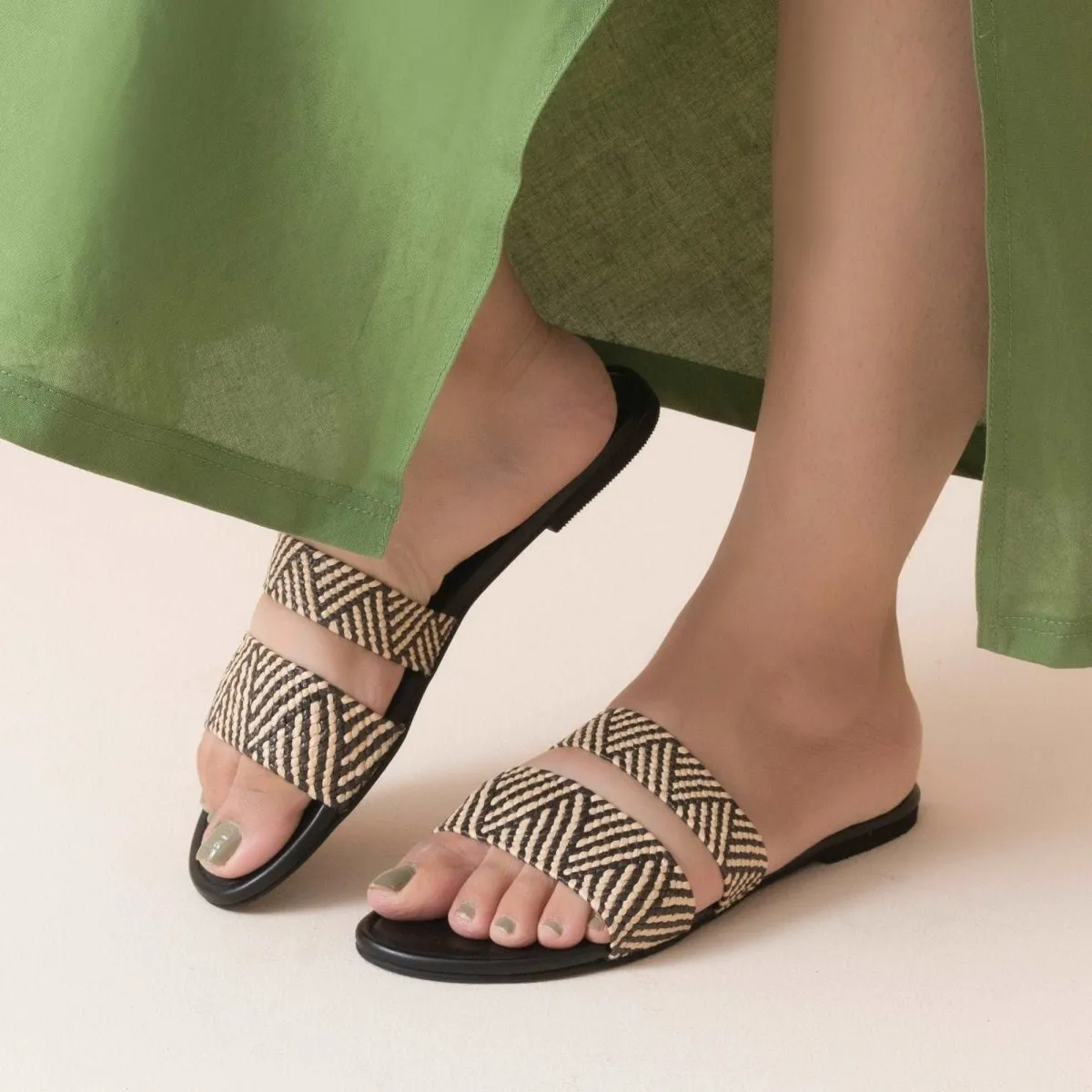 Neutral Twin Strap Flats