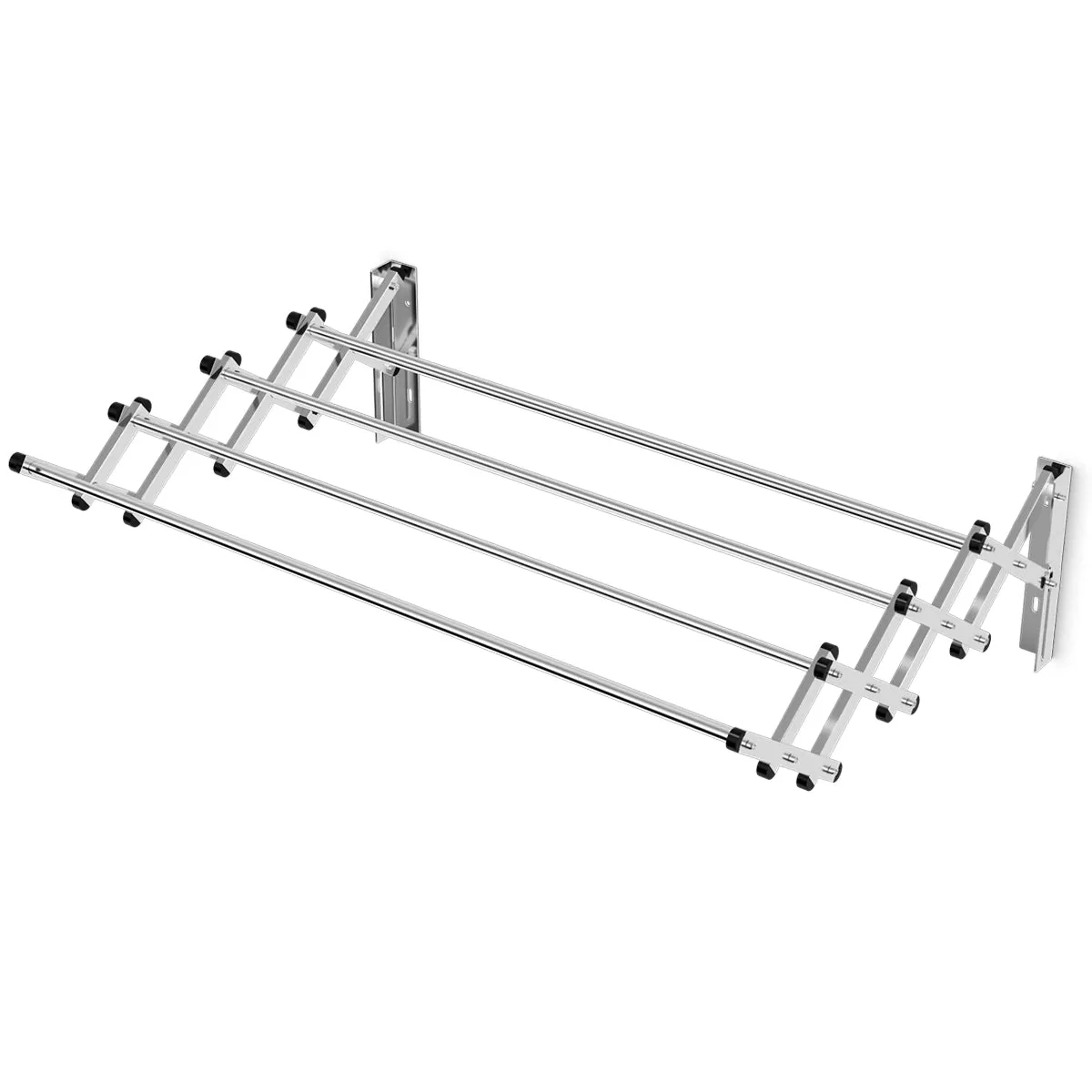 NNECW Wall-mounted Stainless Steel Expandable Drying Rack with 8 Rods