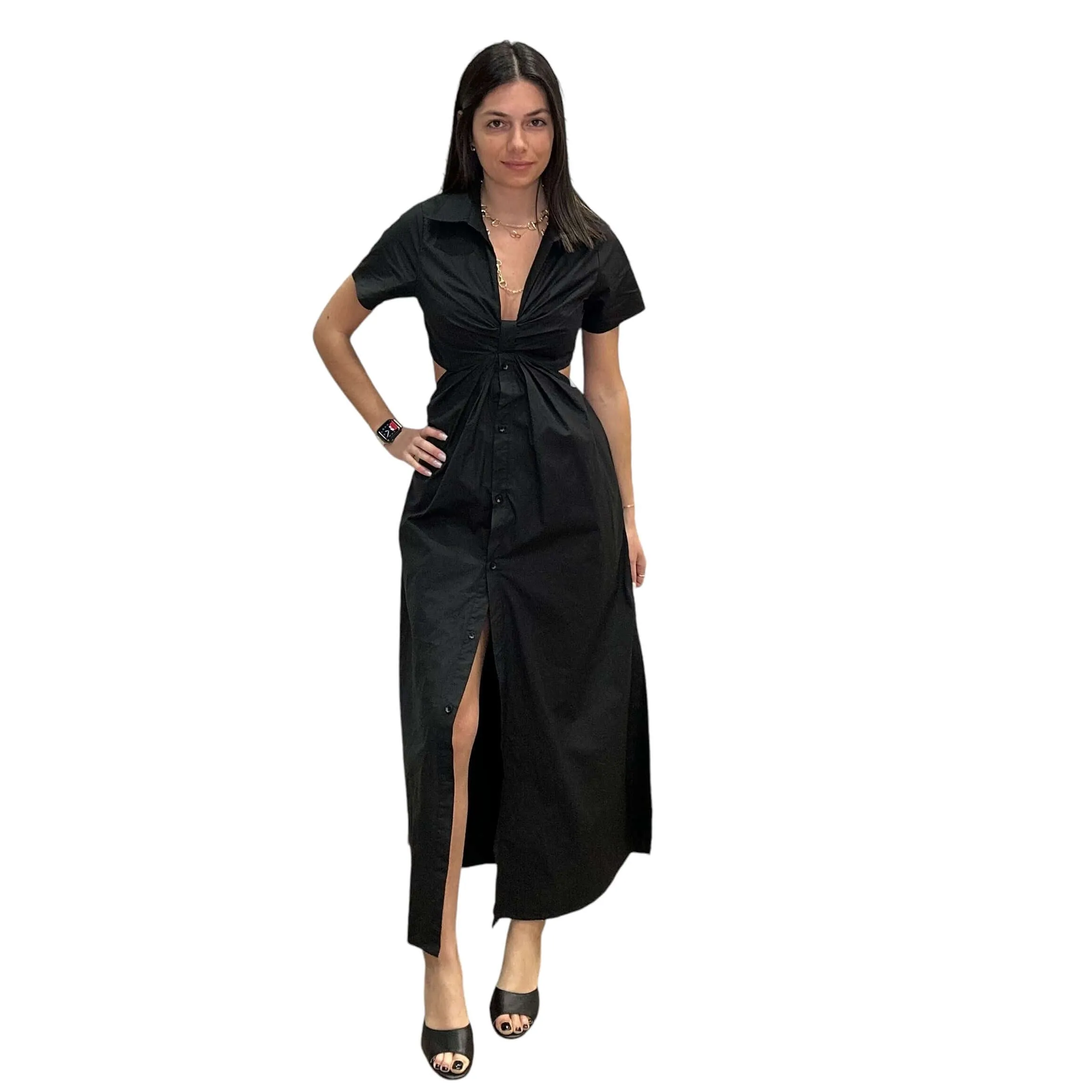 Noir Knot Cutout Maxi Dress