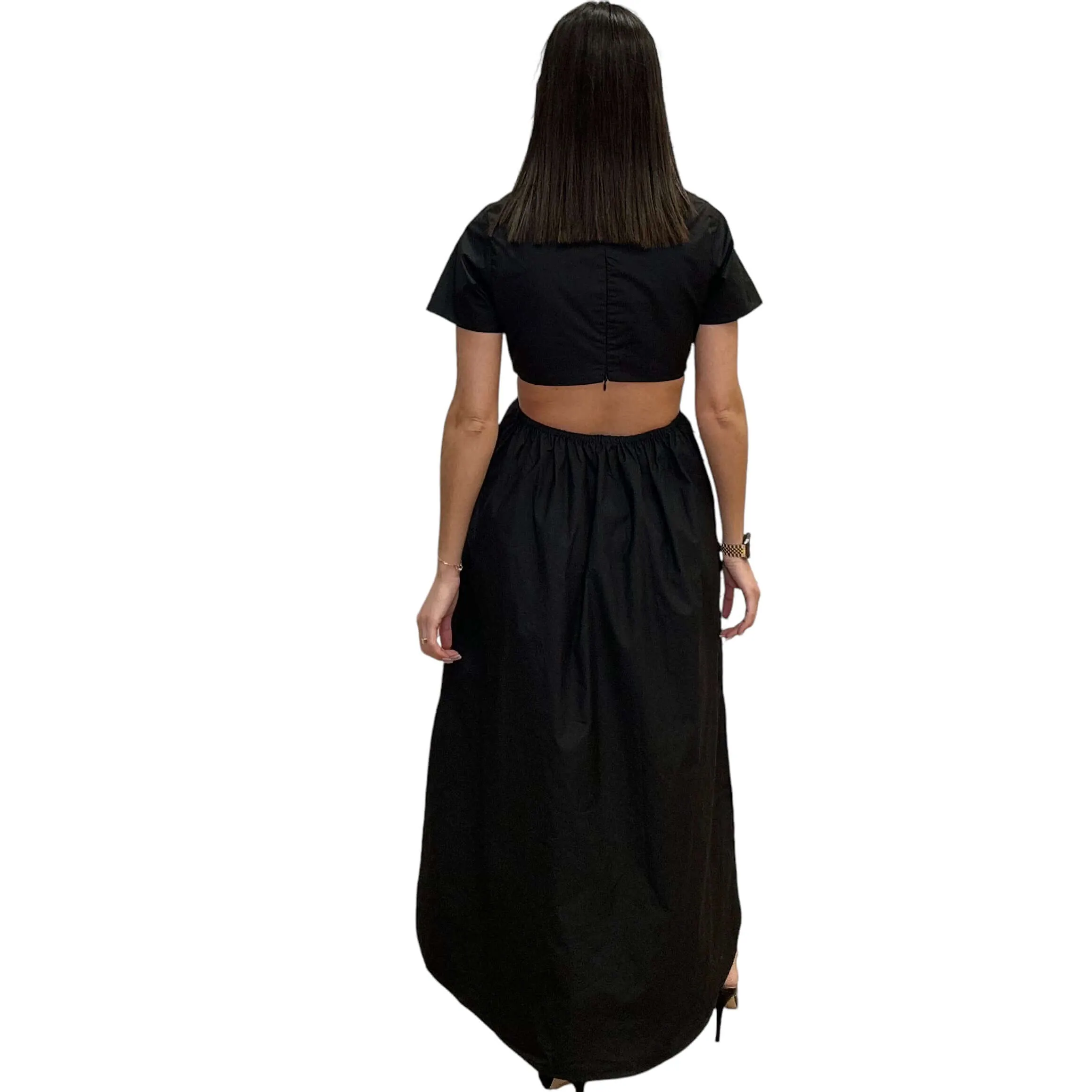 Noir Knot Cutout Maxi Dress