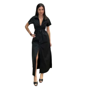 Noir Knot Cutout Maxi Dress