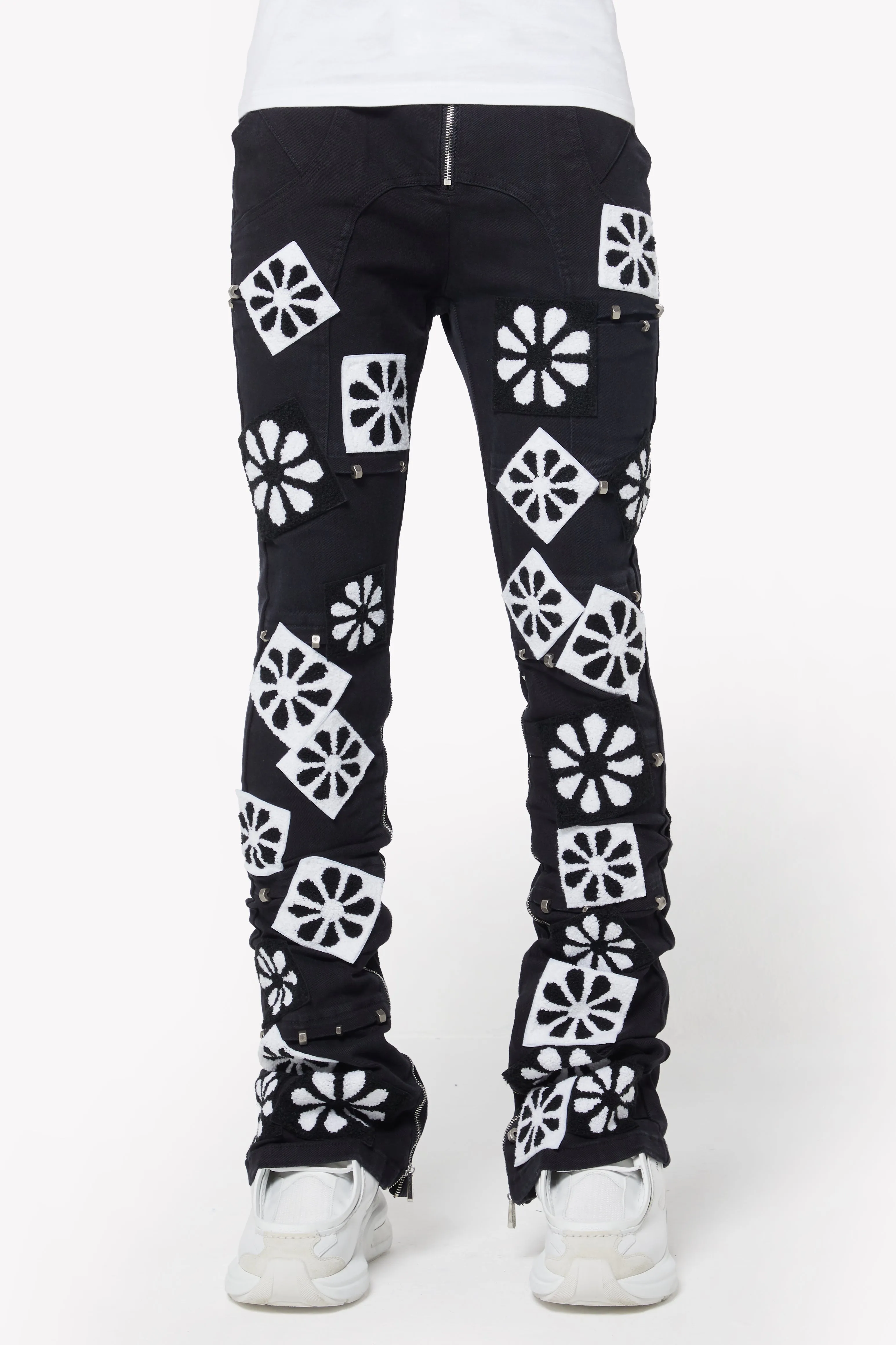 Obsidian Black Flowers Denim