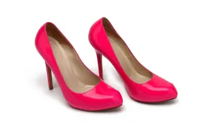 Original Alexander McQueen - Hot Pink Heart Shaped Toe High Heels - Italian 38 1/2