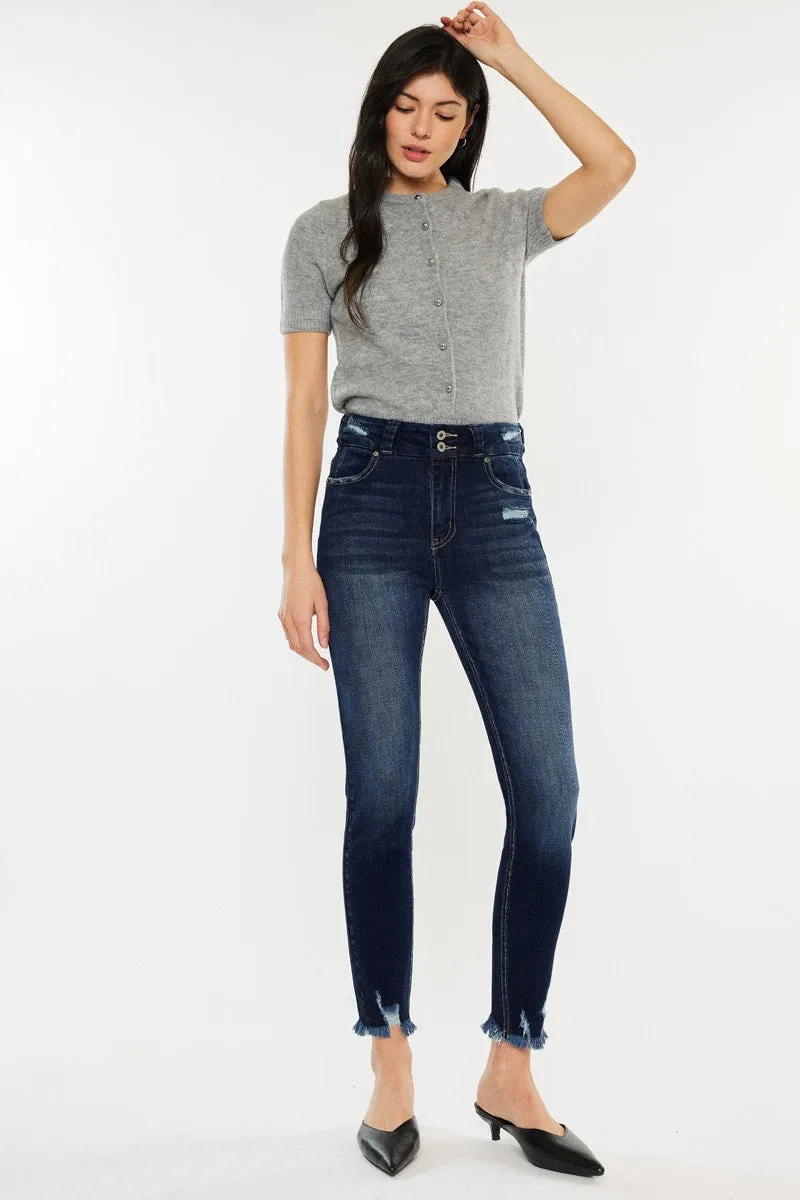 Paityn Cat's Whiskers Raw Hem High Waist Jeans Kancan
