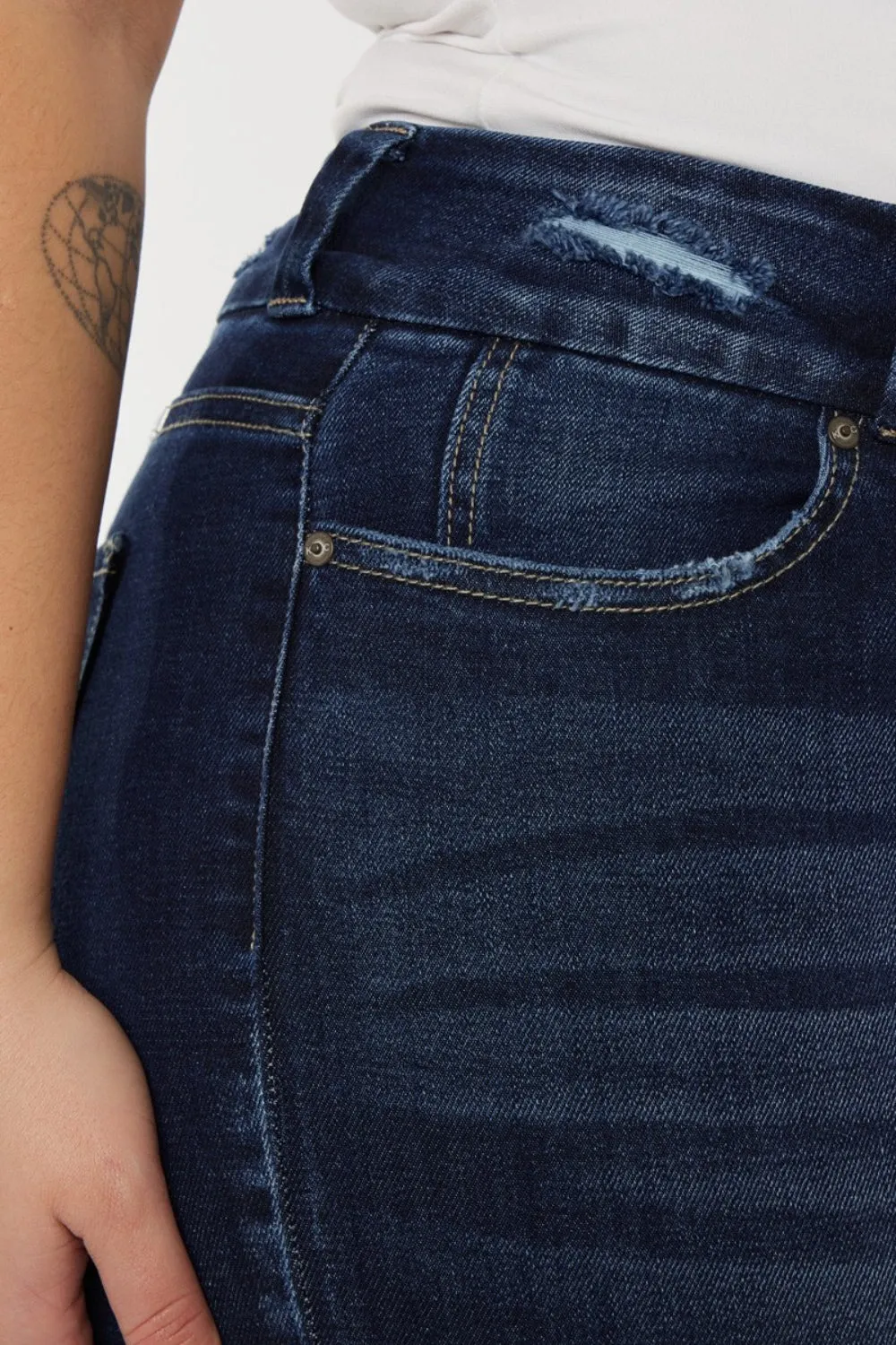 Paityn Cat's Whiskers Raw Hem High Waist Jeans Kancan