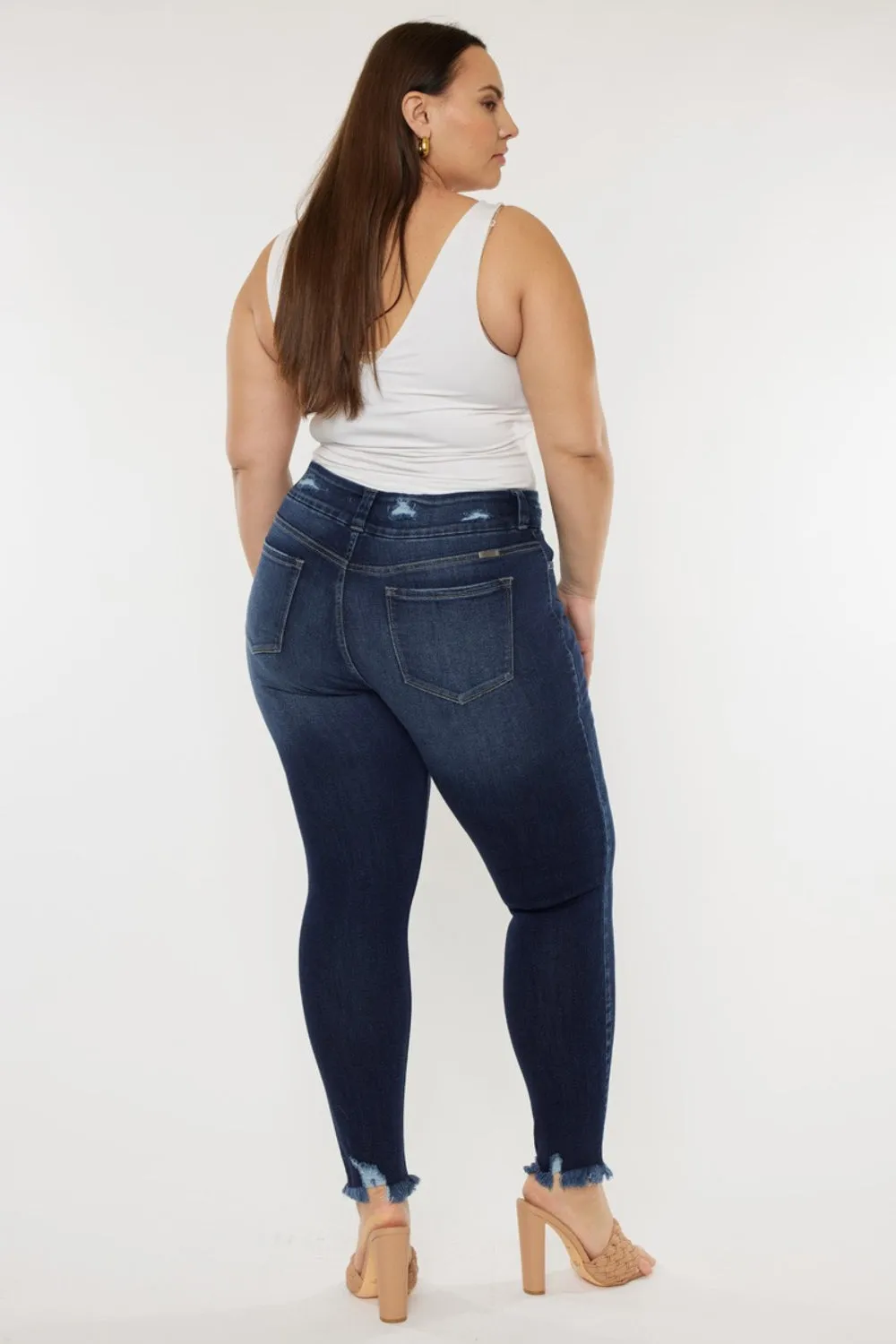 Paityn Cat's Whiskers Raw Hem High Waist Jeans Kancan
