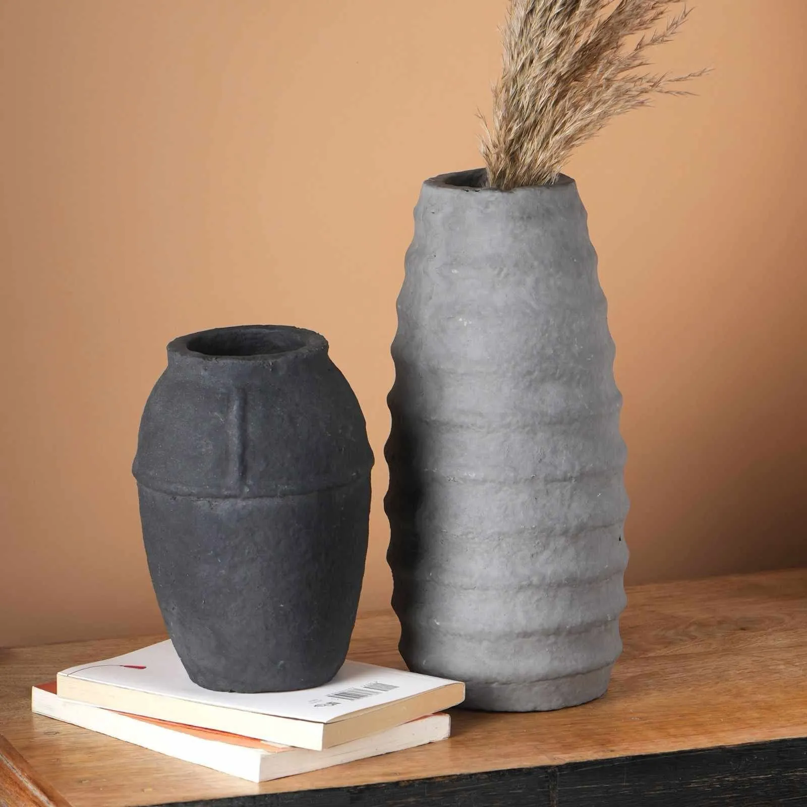 Paper Mache Vase - Black