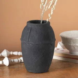 Paper Mache Vase - Black