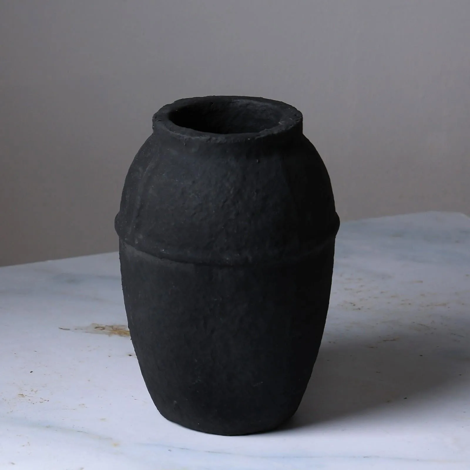 Paper Mache Vase - Black