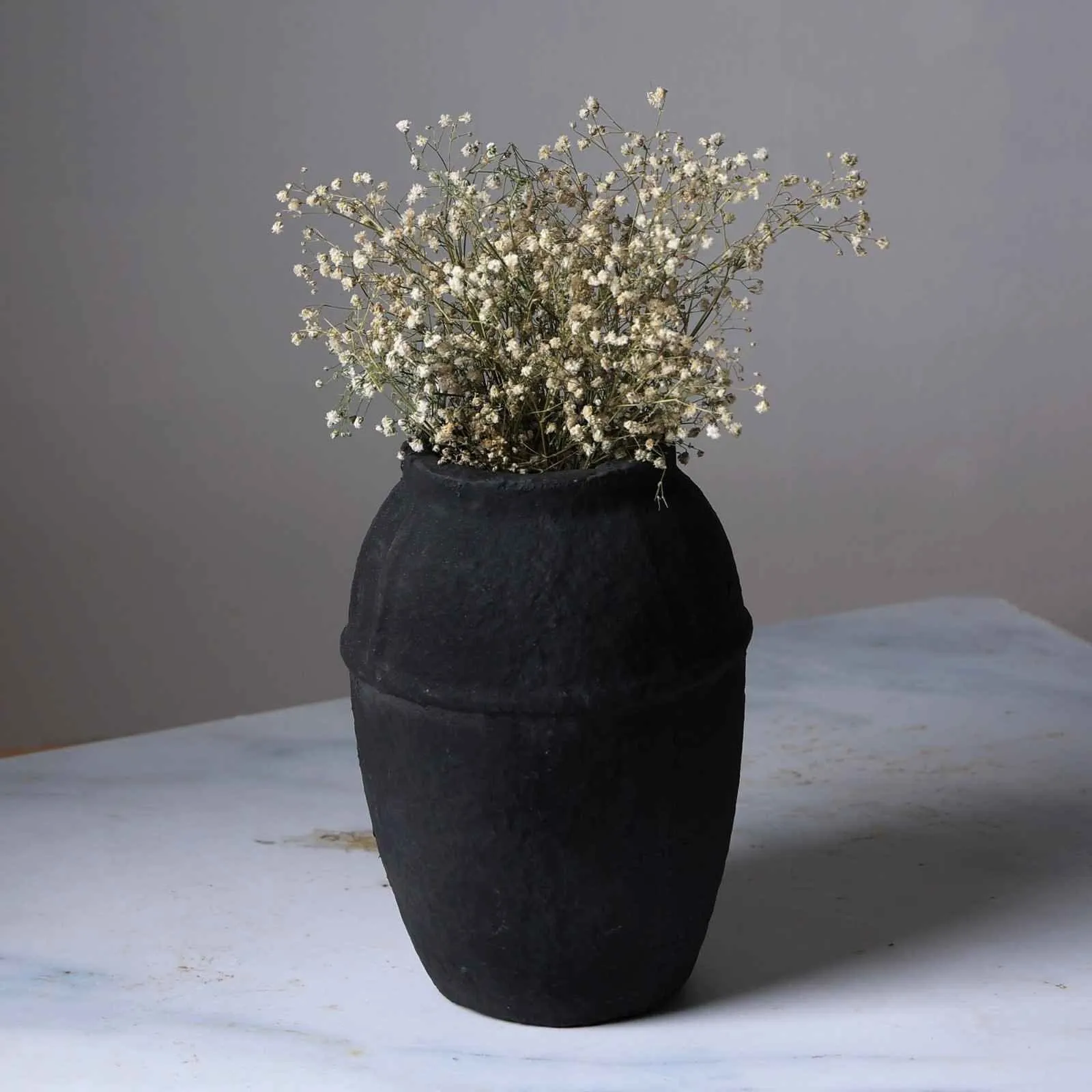 Paper Mache Vase - Black