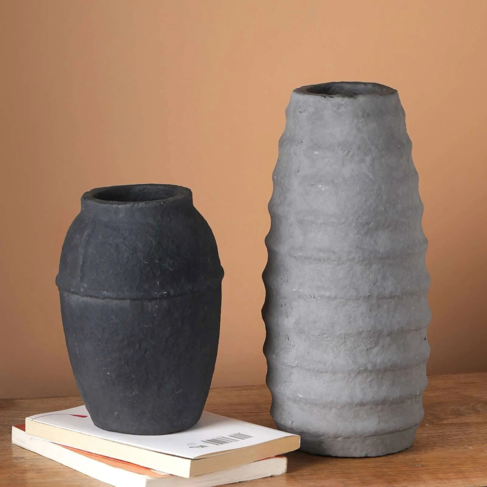 Paper Mache Vase - Black
