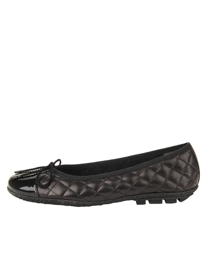 Paul Mayer - Cozy Quilted Leather Ballet Flat - Black