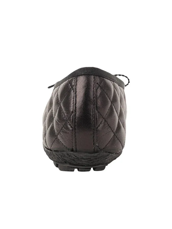 Paul Mayer - Cozy Quilted Leather Ballet Flat - Black