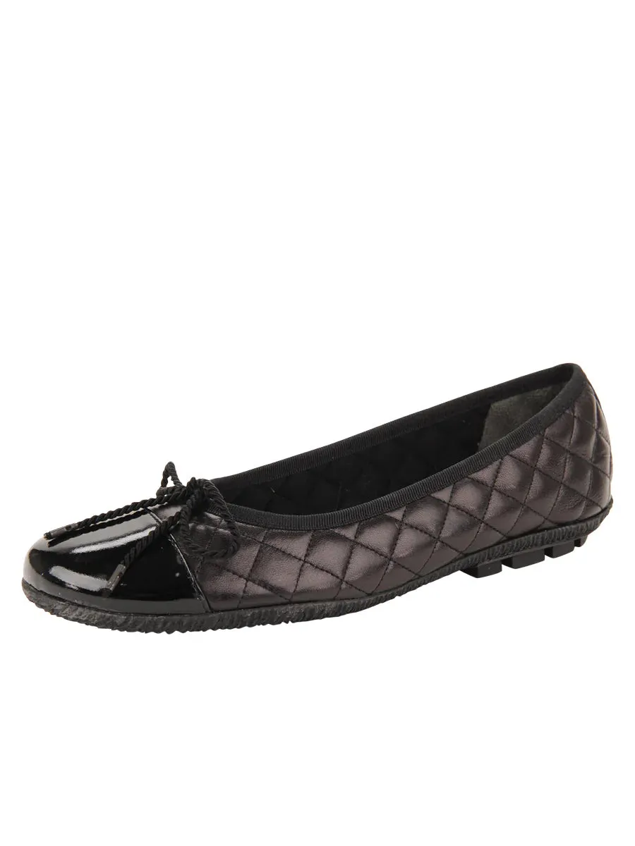 Paul Mayer - Cozy Quilted Leather Ballet Flat - Black
