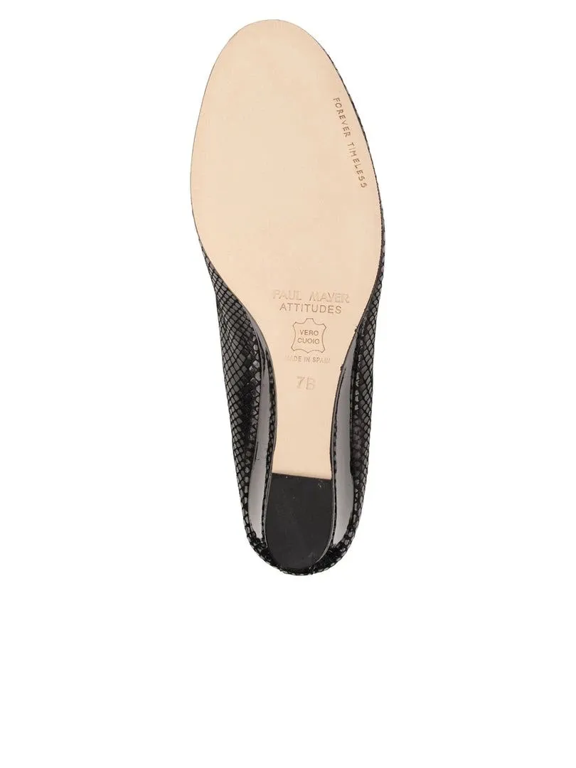 PAUL MAYER - NOBLE LEATHER WEDGE - SIZE 7 - BLACK