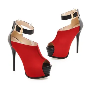 Peep Toe High Platform Ankle Wrap Super High Stiletto Heels Sandals