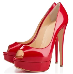 Peep Toe Low Cut Platform Super High Stiletto Heels Sandals