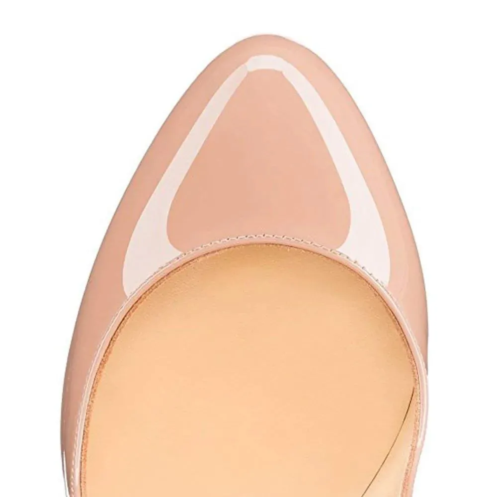 Platform Wave Strap Ankle Strap Round High Heels Shoes