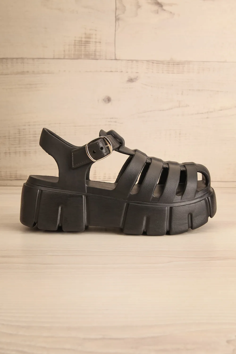 Rarea Black | Platform Fisherman Sandals