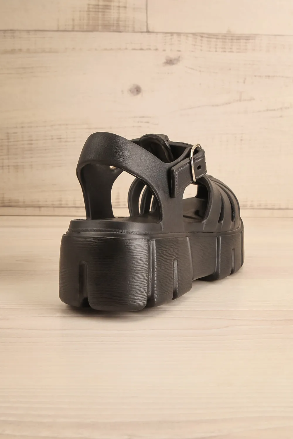 Rarea Black | Platform Fisherman Sandals