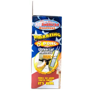 Real Skin Whoppers Vibrating Dildo & Universal Harness 8 Inches
