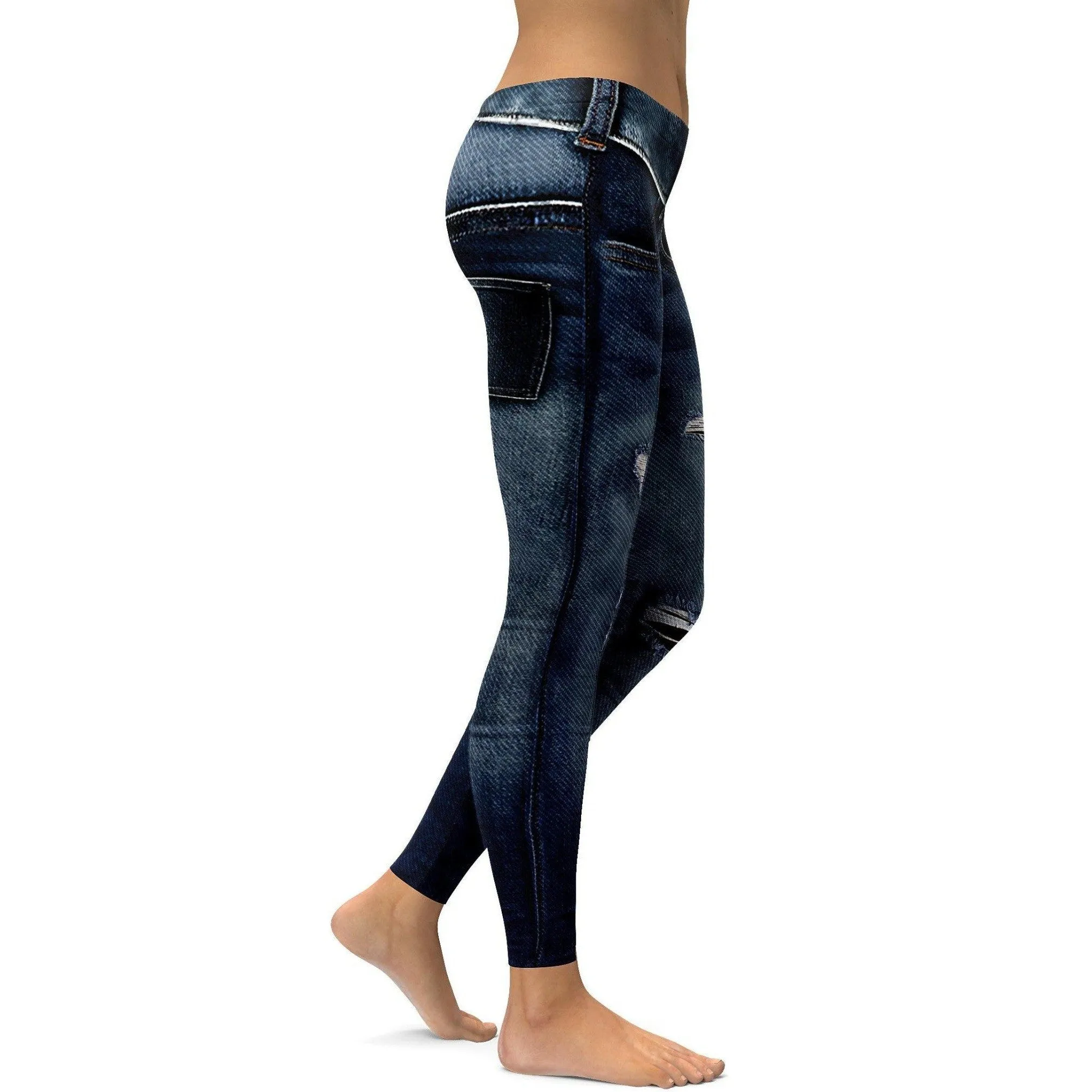 Realistic Denim Jeans Leggings