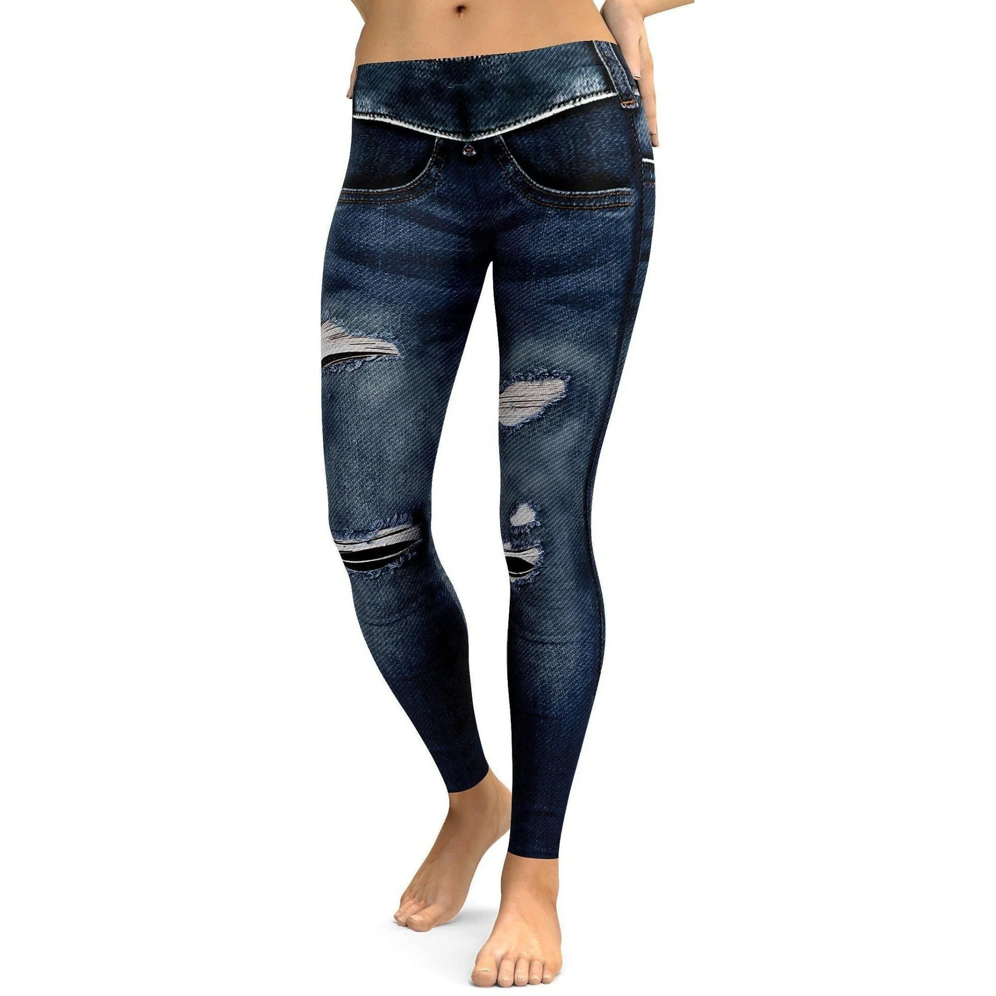 Realistic Denim Jeans Leggings