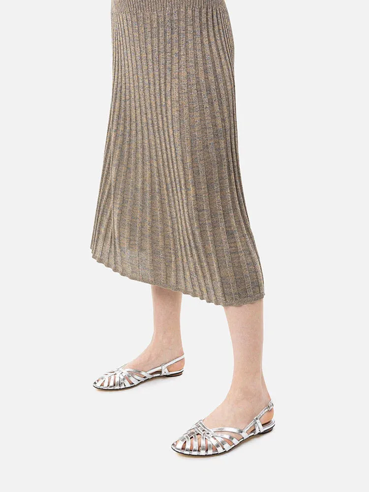 Rebekah Strappy Metallic Slingback Flats