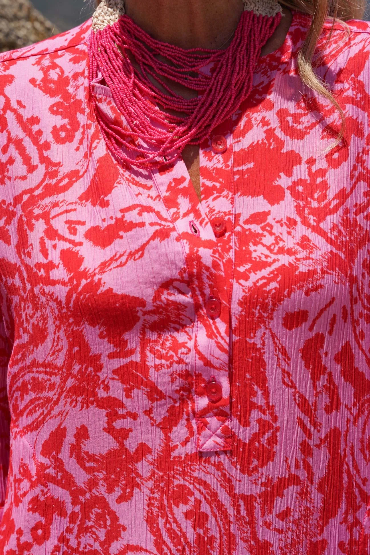 Red & Pink Tie Dye Club 55 Kaftan