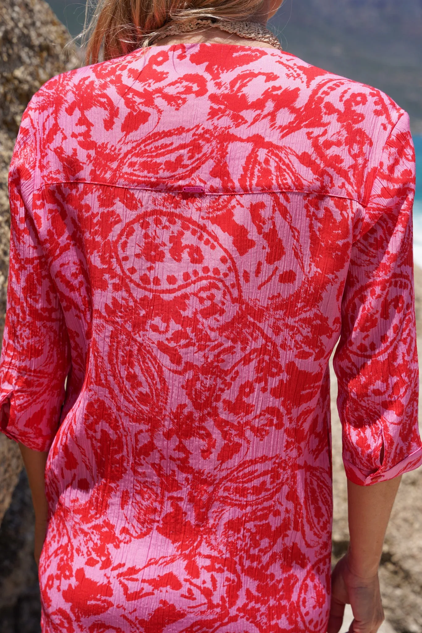 Red & Pink Tie Dye Club 55 Kaftan