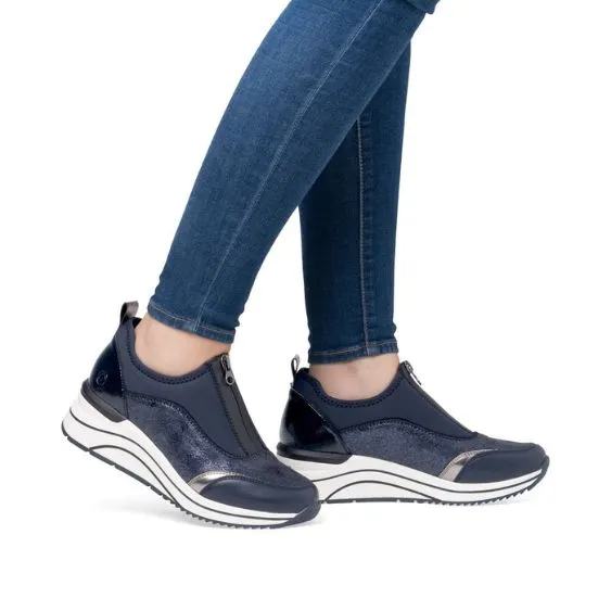 Remonte Blue Combination Wedge Trainer