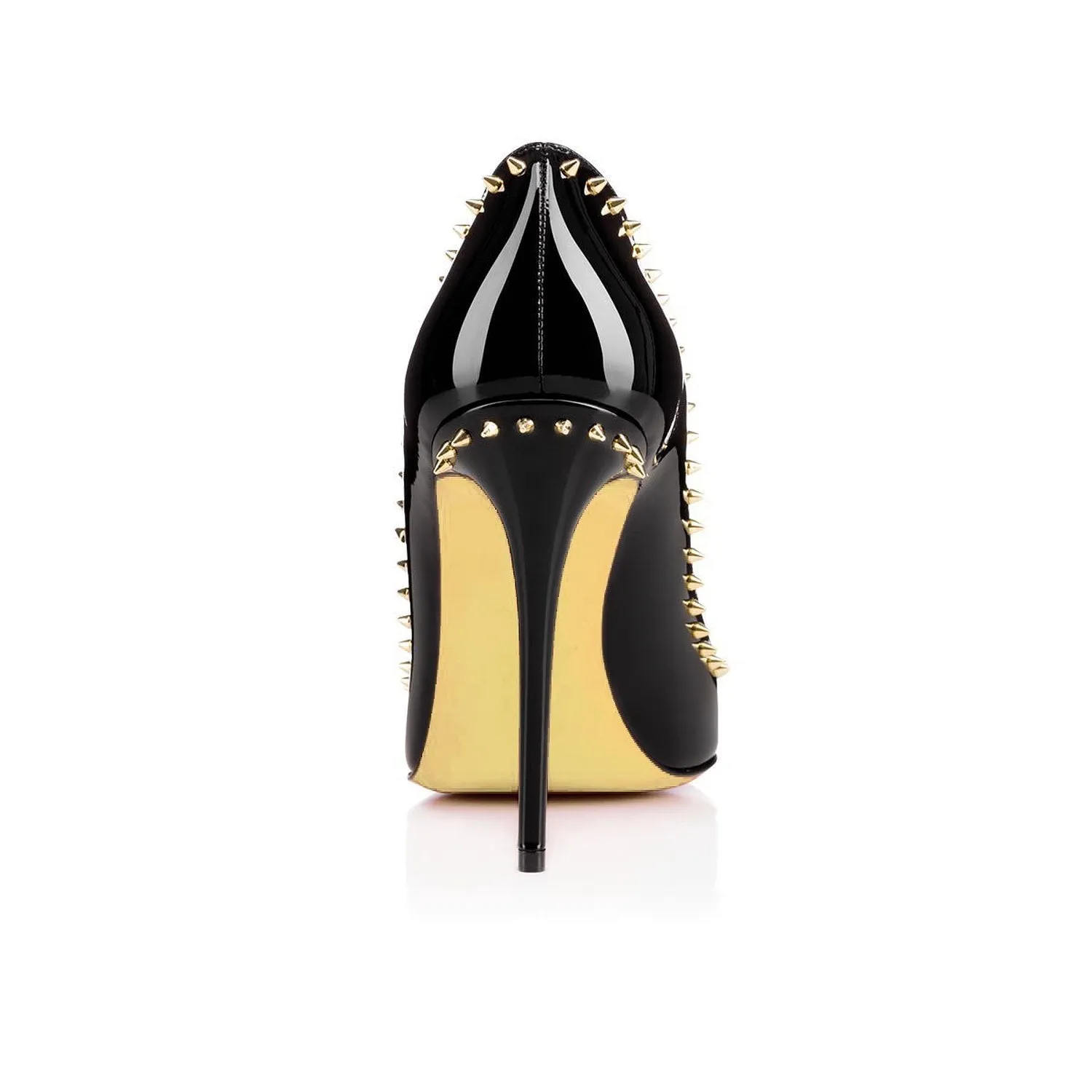 Rivets Low Cut Pointed Toe Stiletto Heel Heels Party Shoes