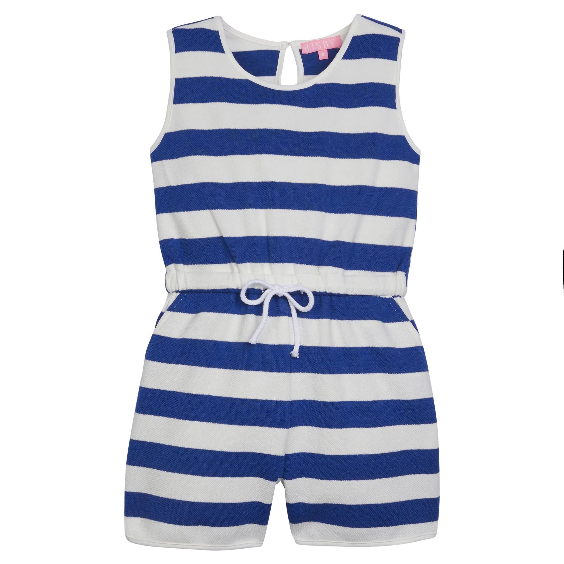 Rugby Romper - Blue & White Stripe