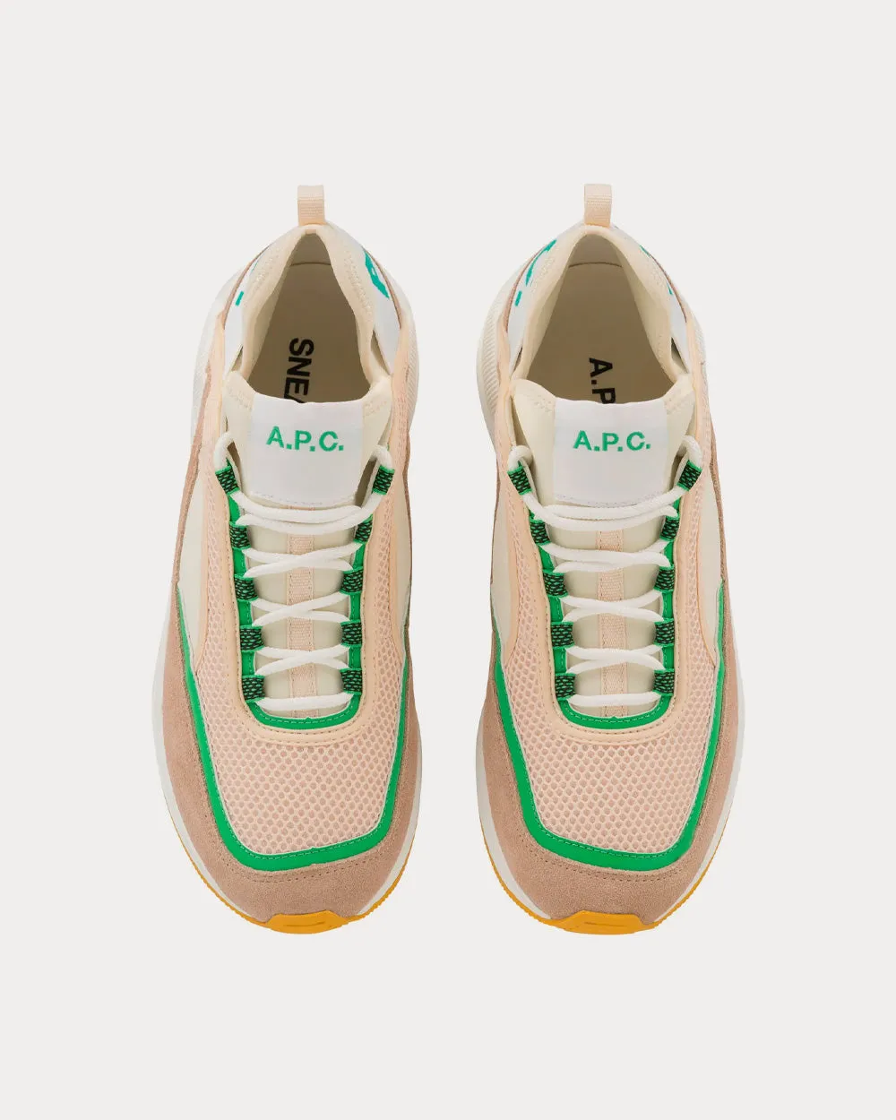 Run Around Beige / Green Low Top Sneakers